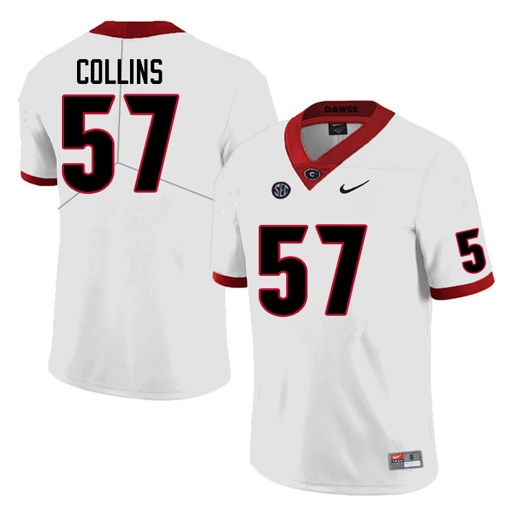 Georgia Bulldogs #57 Luke Collins College Football Jerseys Sale-White Anniversary
